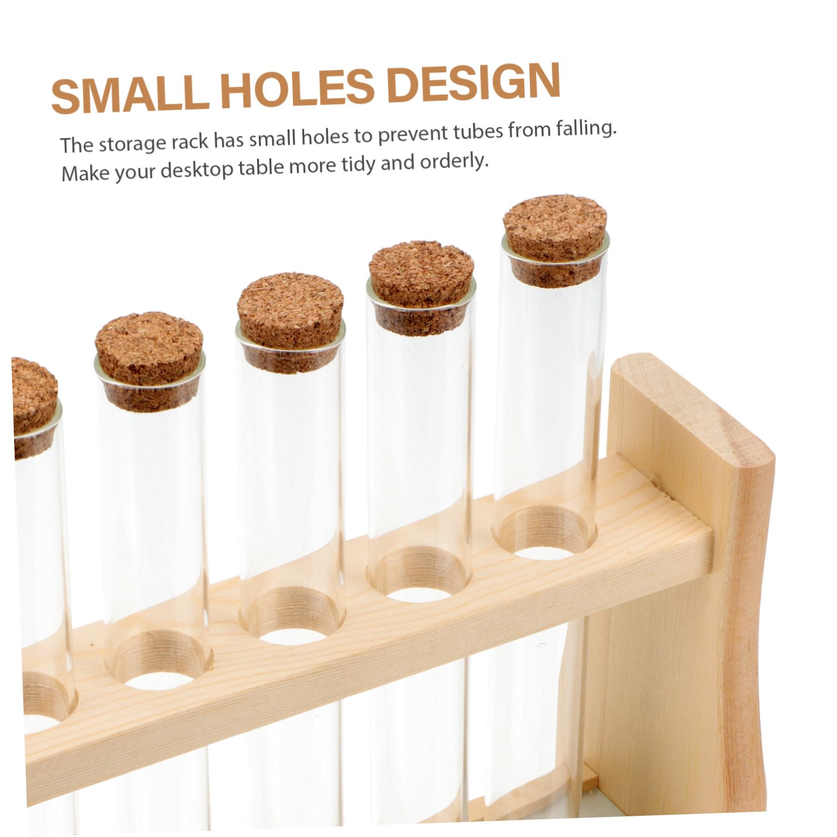 MAGICLULU Supporto per Provette in Legno e Vetro, Resistente alla Corrosione, per Bottiglie di Olio Essenziale e Provette, per Laboratorio e Scuola