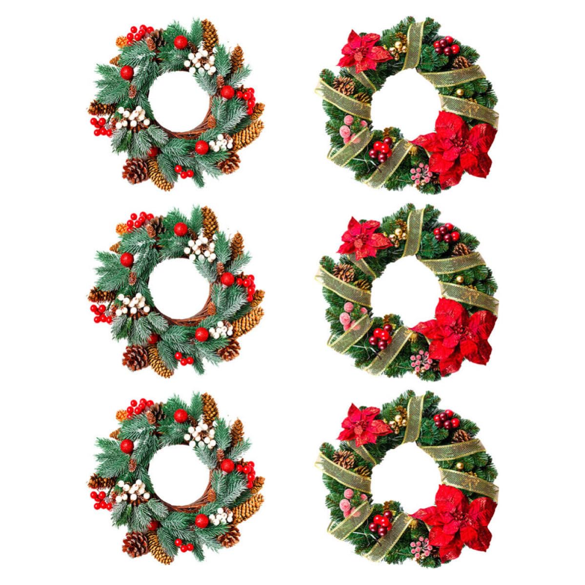 TOYANDONA 24 Pièces Autocollant de Fenêtre Couronne de Noël Pvc à