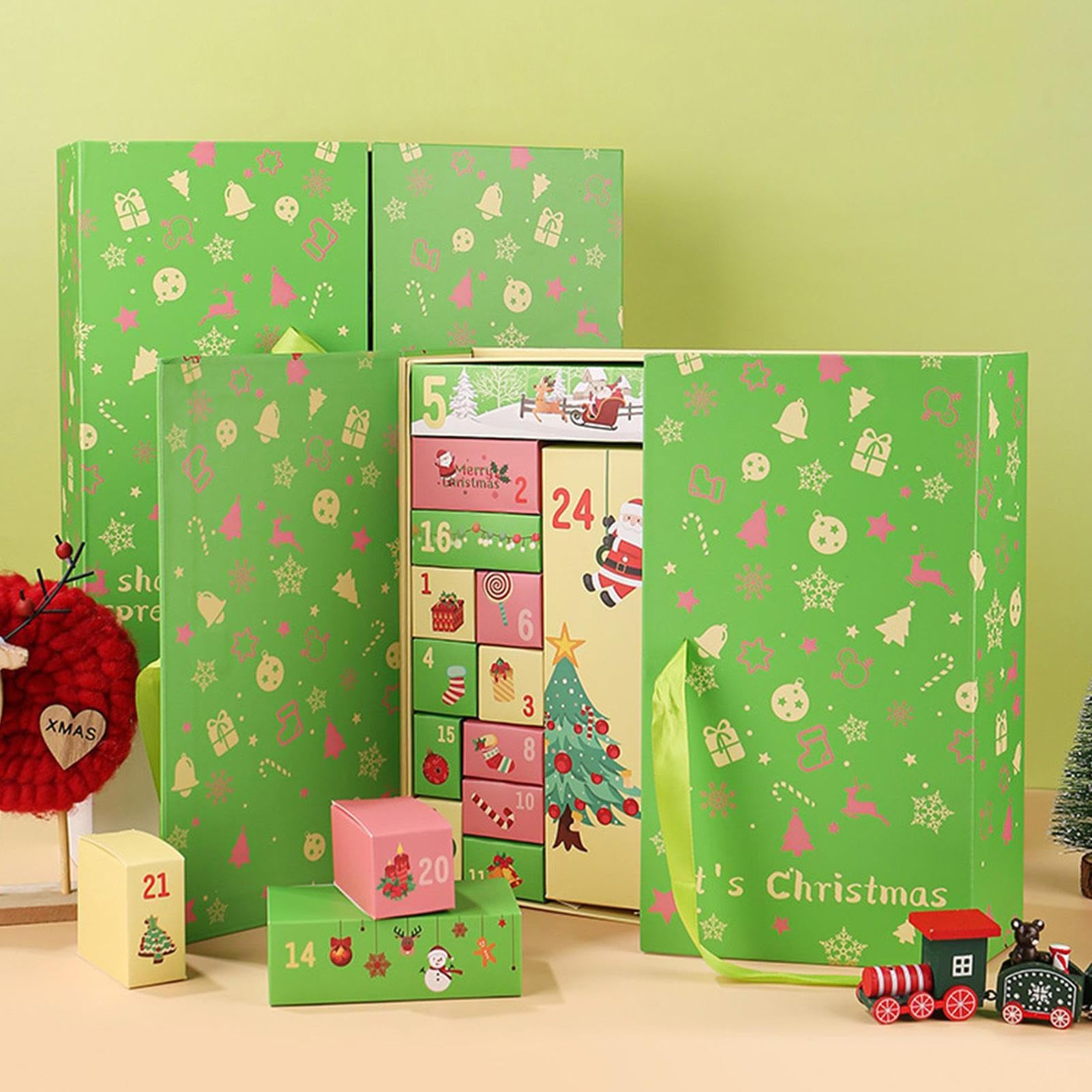 Calendario De Adviento Reutilizable Tarjeta Manuscrita Para Recuerdos | Adviento Vacía para Llenar 24 Días 2025 para Niños Adultos Dulces Joyería Papelería Chocolate Escritorio