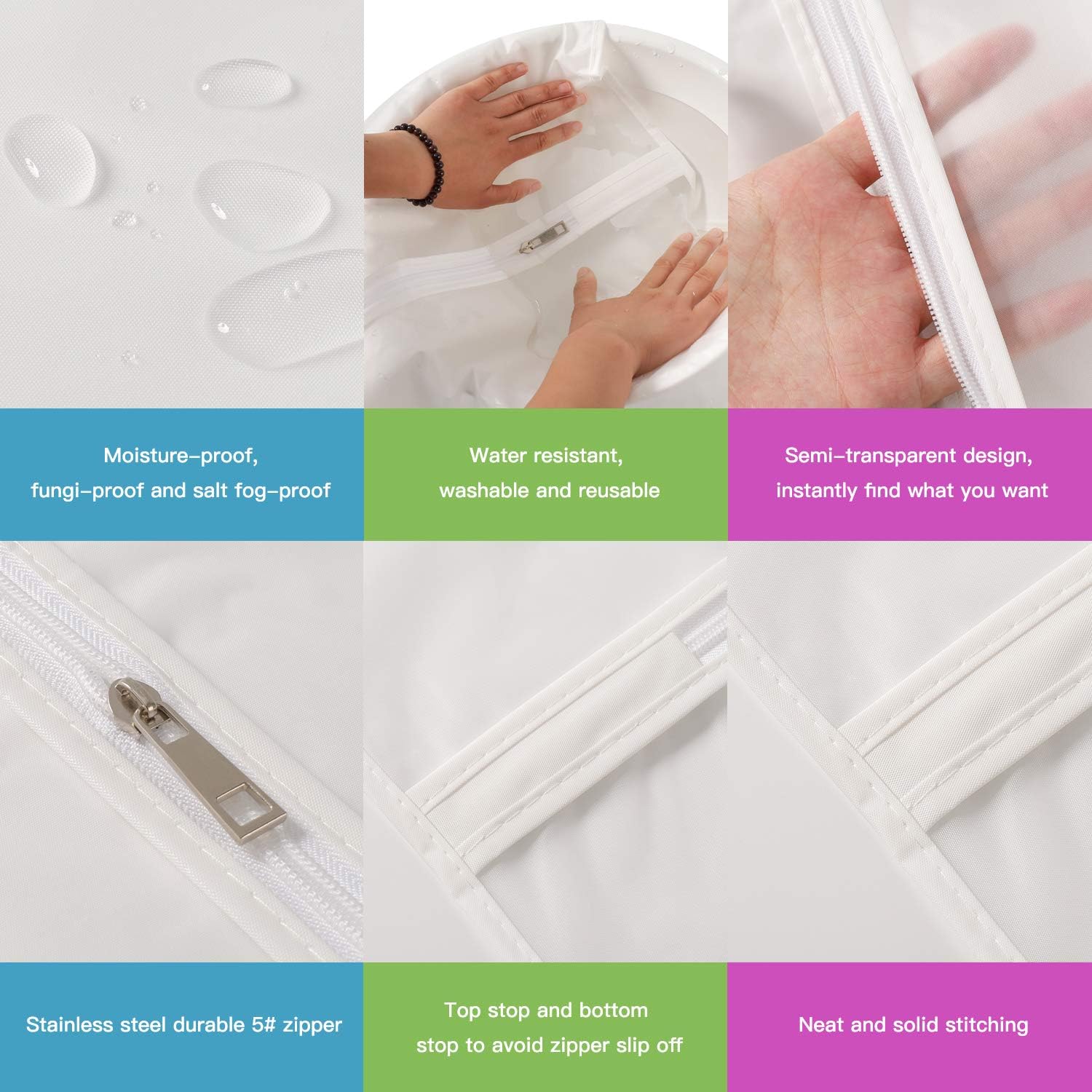VOSIGREEN Dust Proof Clear Garment Bags 7 Piece Set - Image 5