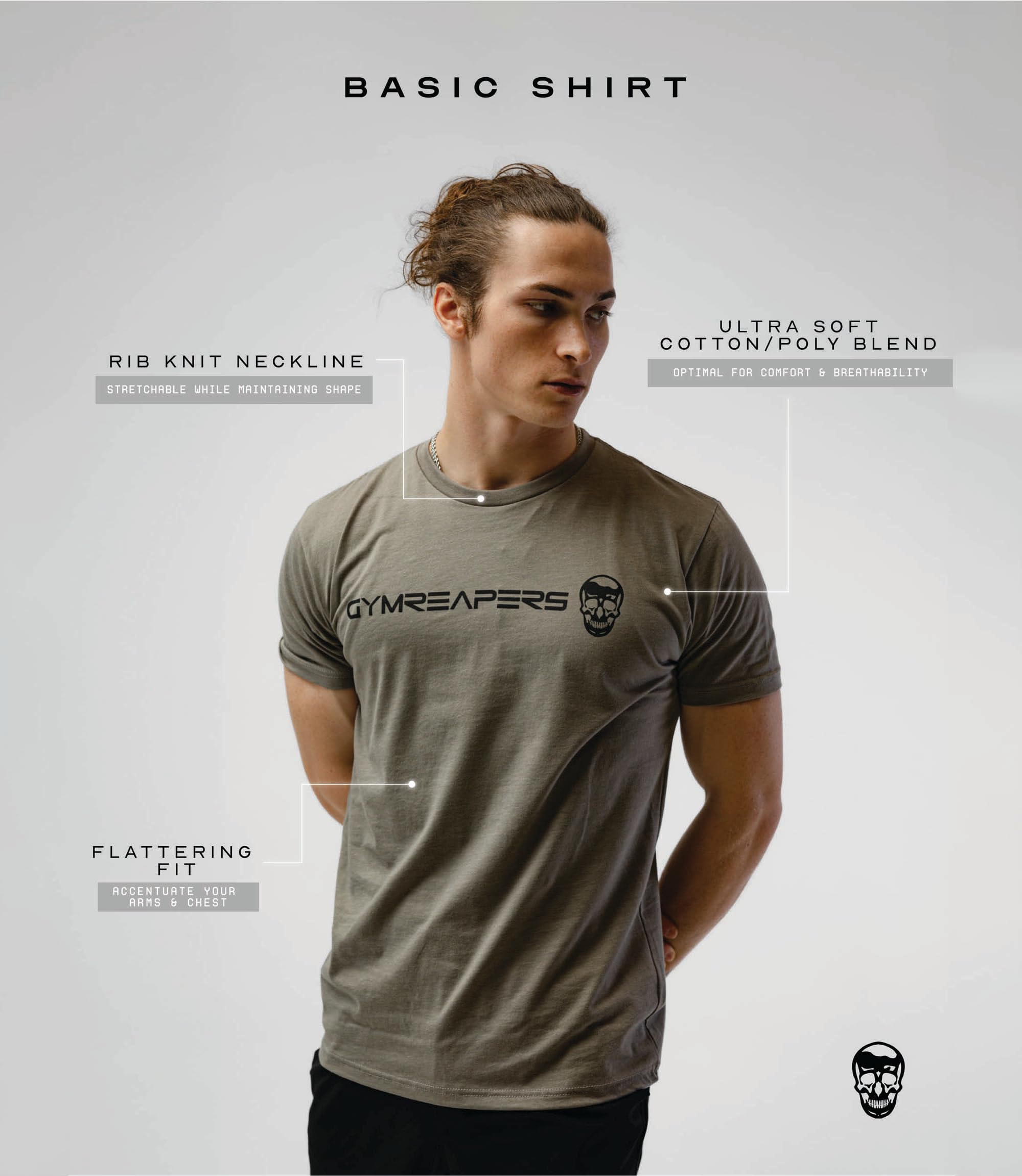 Gymreapers Camiseta de manga corta que absorbe la humedad para hombre, camisas de entrenamiento de cuello redondo, camiseta casual de algodón para el gimnasio