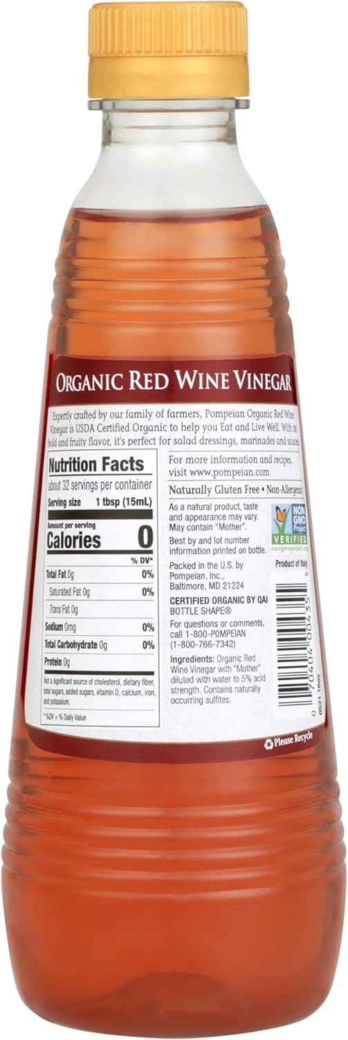 Gourmet Organic Red Wine Vinegar, Uned & Unpasteurized