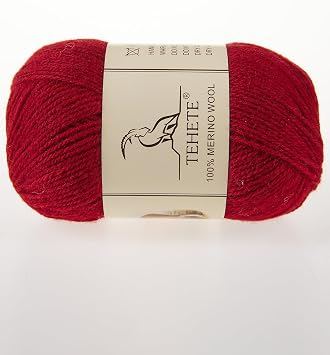 100% Merino Wool Yarn for Knitting 3-Ply Luxury Warm Soft Lightweight Crochet YarnMaroon,3Balsl