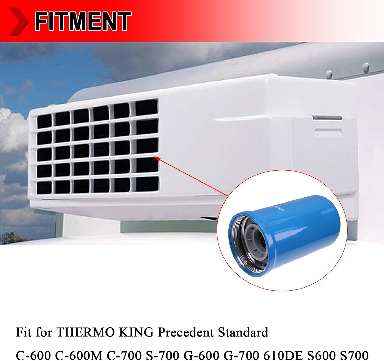 11-9959 Oil Filter Compatible with THERMO KING Precedent Standard C-600 C-600M C-700 S-700 G-600 G-700 610DE S600 S700, Pack of 6