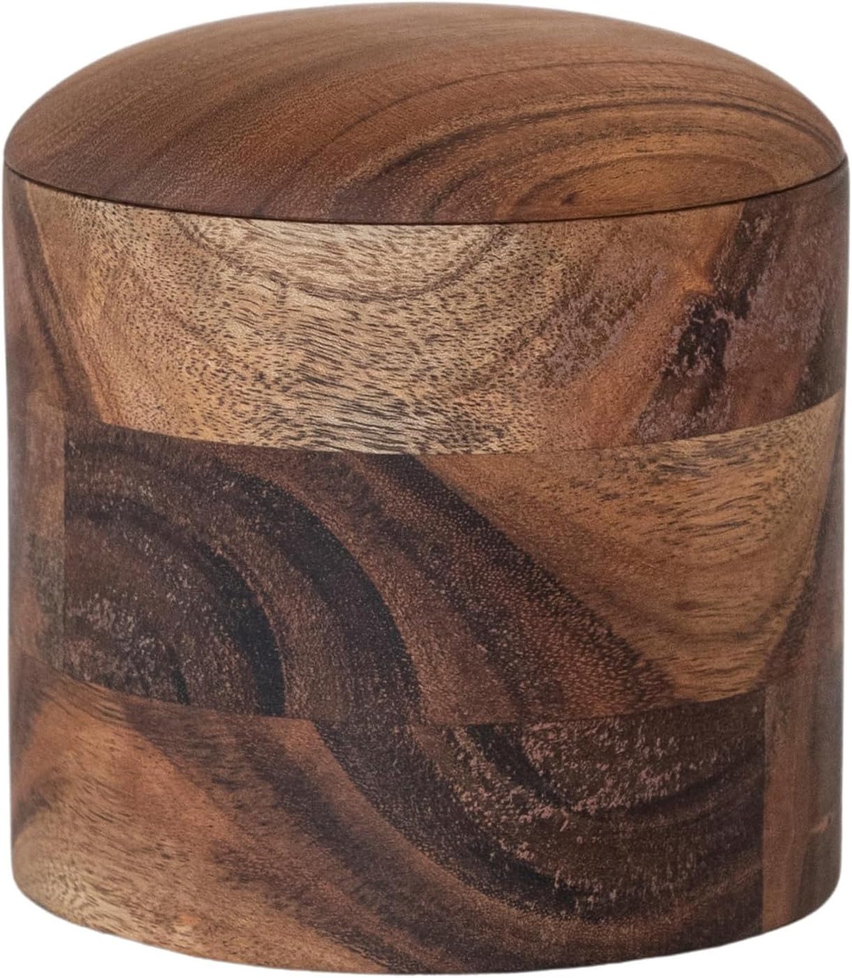Creative Co-Op Walnut Acacia Wood Lidded Jar