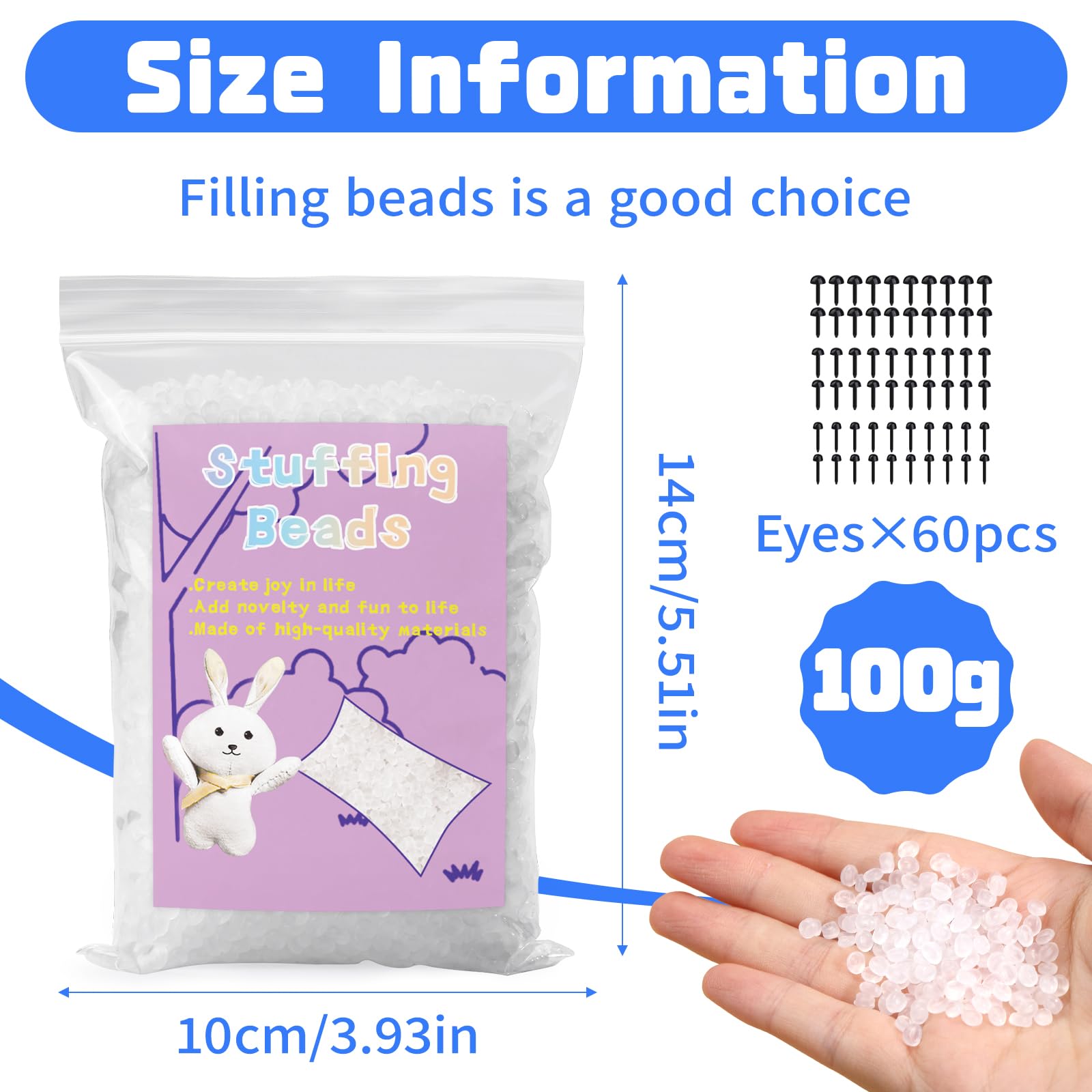 Snapklik.com : FTEVEN 100g/3.52oz Stuffing Beads, Premium Plastic ...