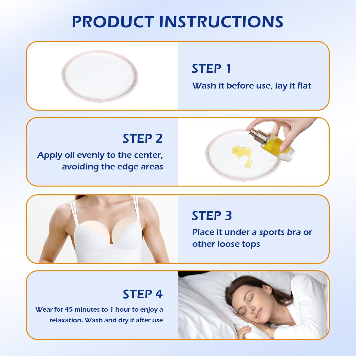 Castor Oil Pack Wrap Breast: 4Pcs Large Castor Oil Compress Wrap Reusable Organic Cotton Breast Pad for Women Less Inflammation Pain Fibrocystic Soft Nursing Pads Kit