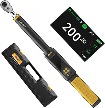 2025 New Digital Torque Wrench with Large Color Screen, Rechargeable Battery - for Automotive Repair, Bicycle Maintenance, Industrial Assembly 1/2-Inch, 17.38-147.5Ft-lb