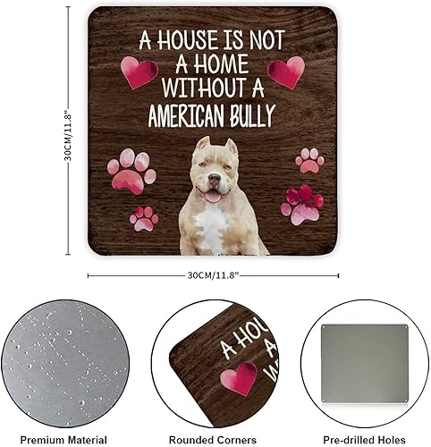 Miniatura 8 de Cartel de metal divertido para perro con diseño de A House Is Not A Home Without A American Bully de A House Is Not A Home Without A American Bully