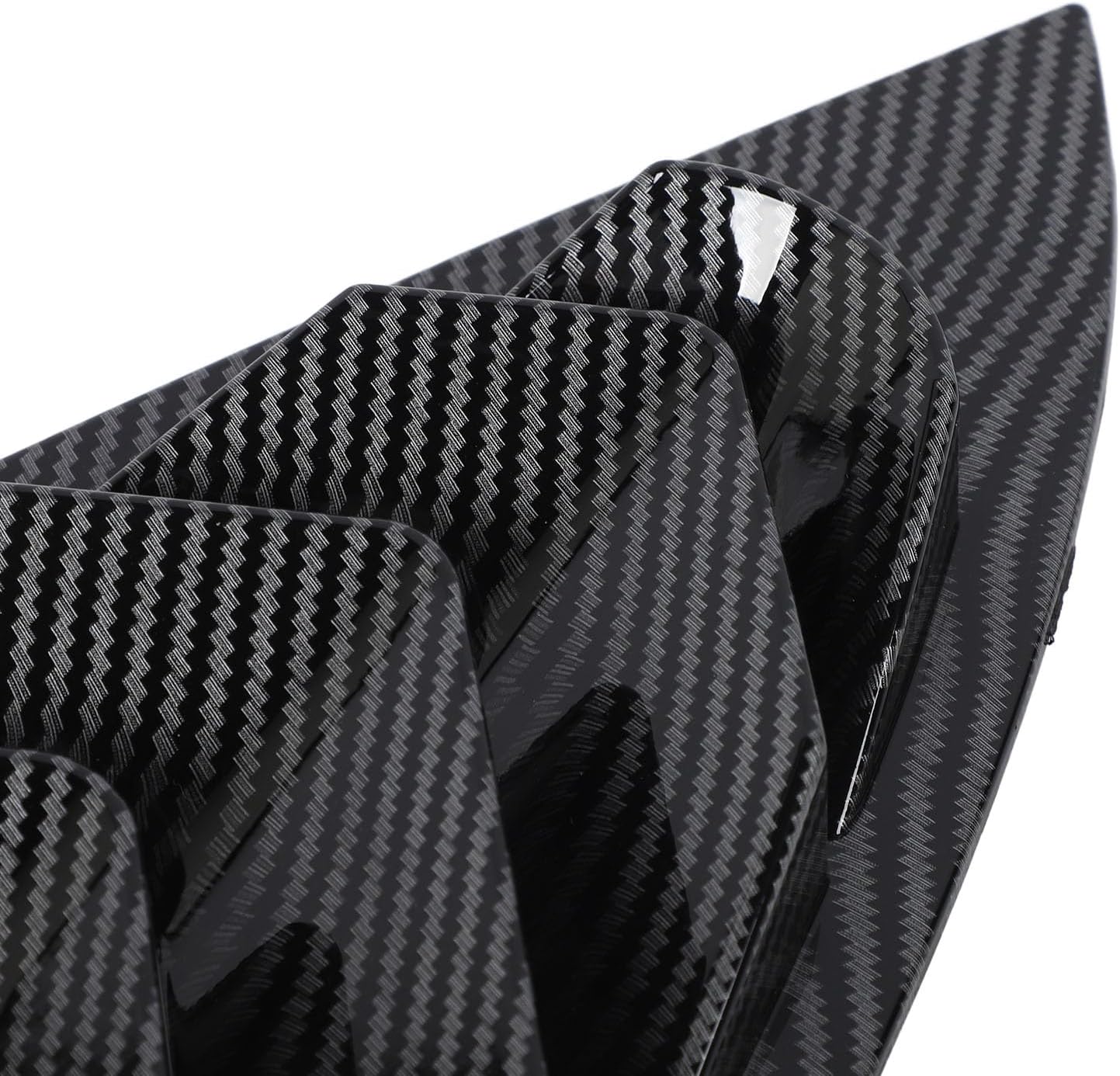 2Pcs Rear Side Window Louvers: for Tesla Model Three 2023+, Stylish Scoop Design Window Louver Side Vent Trim Replacement (Carbon Fiber Style)