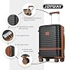 Joyway Equipaje de Mano de 20 Pulgadas, Expandible, con Ruedas Giratorias, Juego de 3 Maletas Rígidas con Candado TSA (Negro) 3