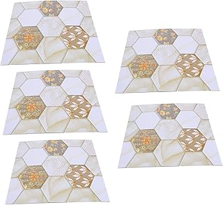 LIFKOME Adesivo De Favo De Mel De 5 Folhas Decoração De Quarto De Crianças Mosaico De Vidro Backsplash Decalques De Parede De Favo De Mel Colados Em Splashback Quarto Favo De Mel Adesivo