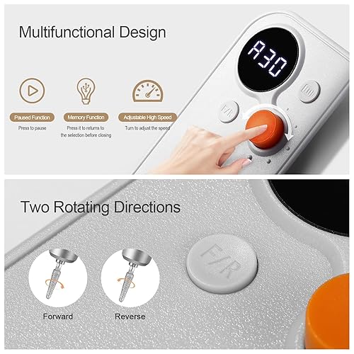 Miniatura 25 de Kit de taladro de uñas portátil profesional, máquina de uñas recargable, kit de taladro eléctrico inalámbrico de uñas con 7 puntas de uñas, Verde