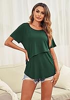 Vista 4 de Ekouaer Camisetas de lactancia de manga corta para mujer, de doble capa, tallas S-XXL