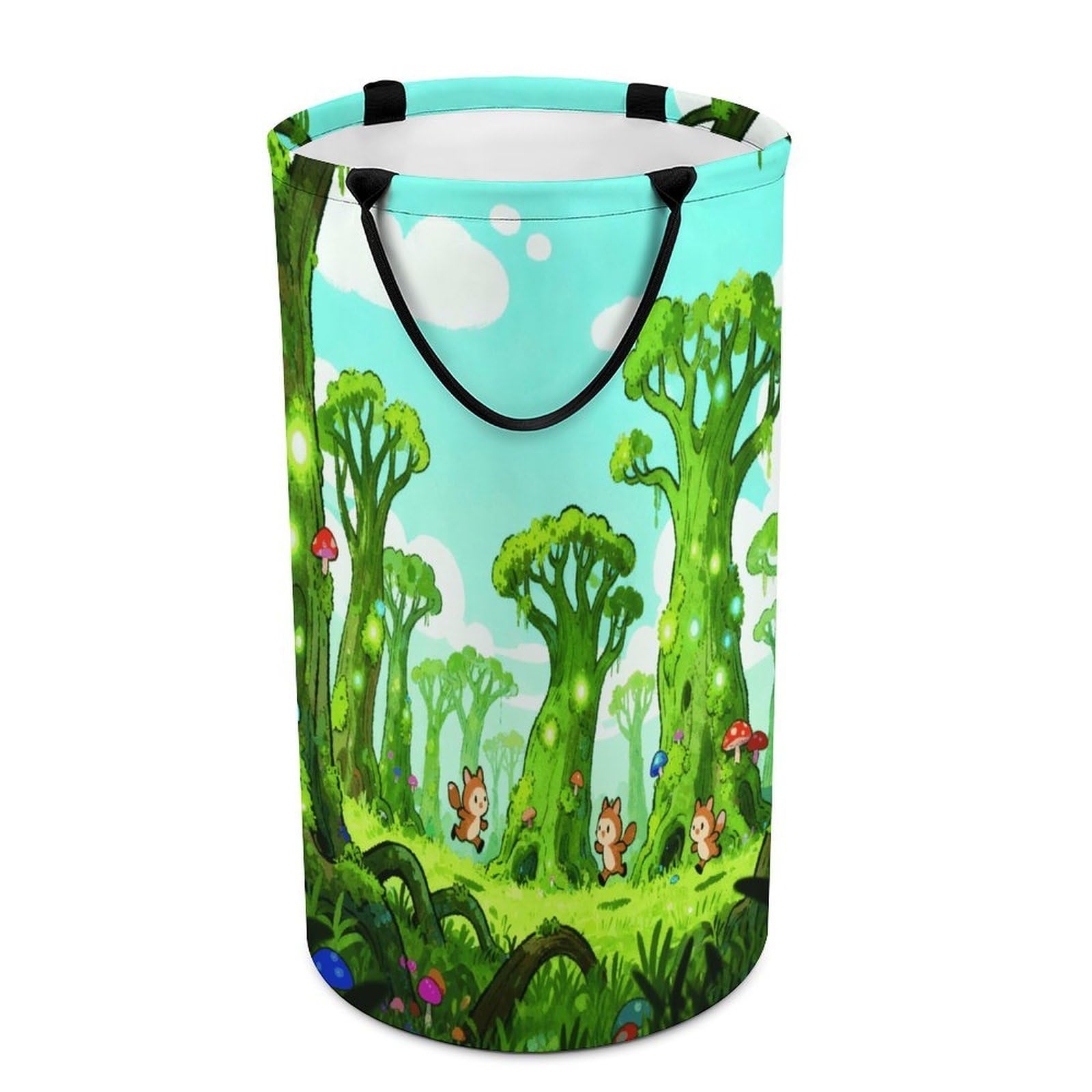 Glow Mushroom Laundry Basket with Handles Large Collapsible Laundry Bag Freestanding Waterproof Clothes Hamper Decor Storage of Dirty Clothe for Family Bathroom 86L