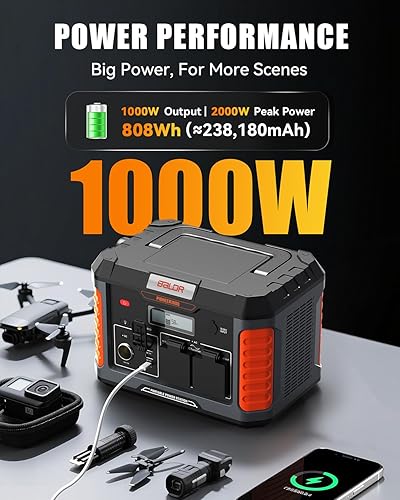 Miniatura 2 de BALDR Pioneer estación de energía portátil de 500 W, 461 Wh, generador solar, batería de litio de reserva con inversor de onda sinusoidal pura, para