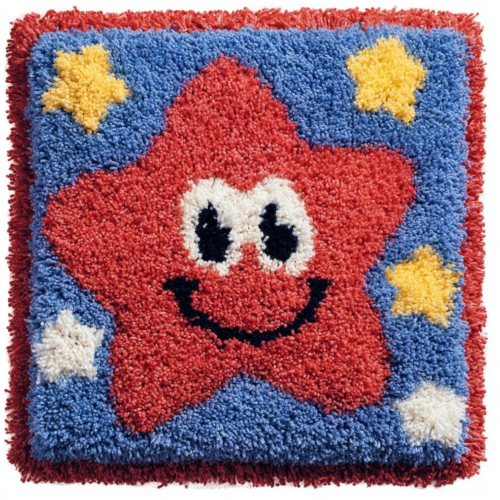 AxiangziK Latch Hook Pillow Making Kit 43x43cm,Cartoon Stars
