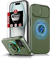 Vista 83 de Funda magnética para iPhone 11 Pro compatible con carga inalámbrica MagSafe, con 2 protectores de pantalla, anillo kickstand de 360° integrado +