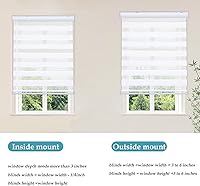Vista 6 de MYshade Persianas enrollables tipo cebra para ventanas, sin cordón, con filtro de luz diurna y nocturna, persianas enrollables de doble capa de 27 x
