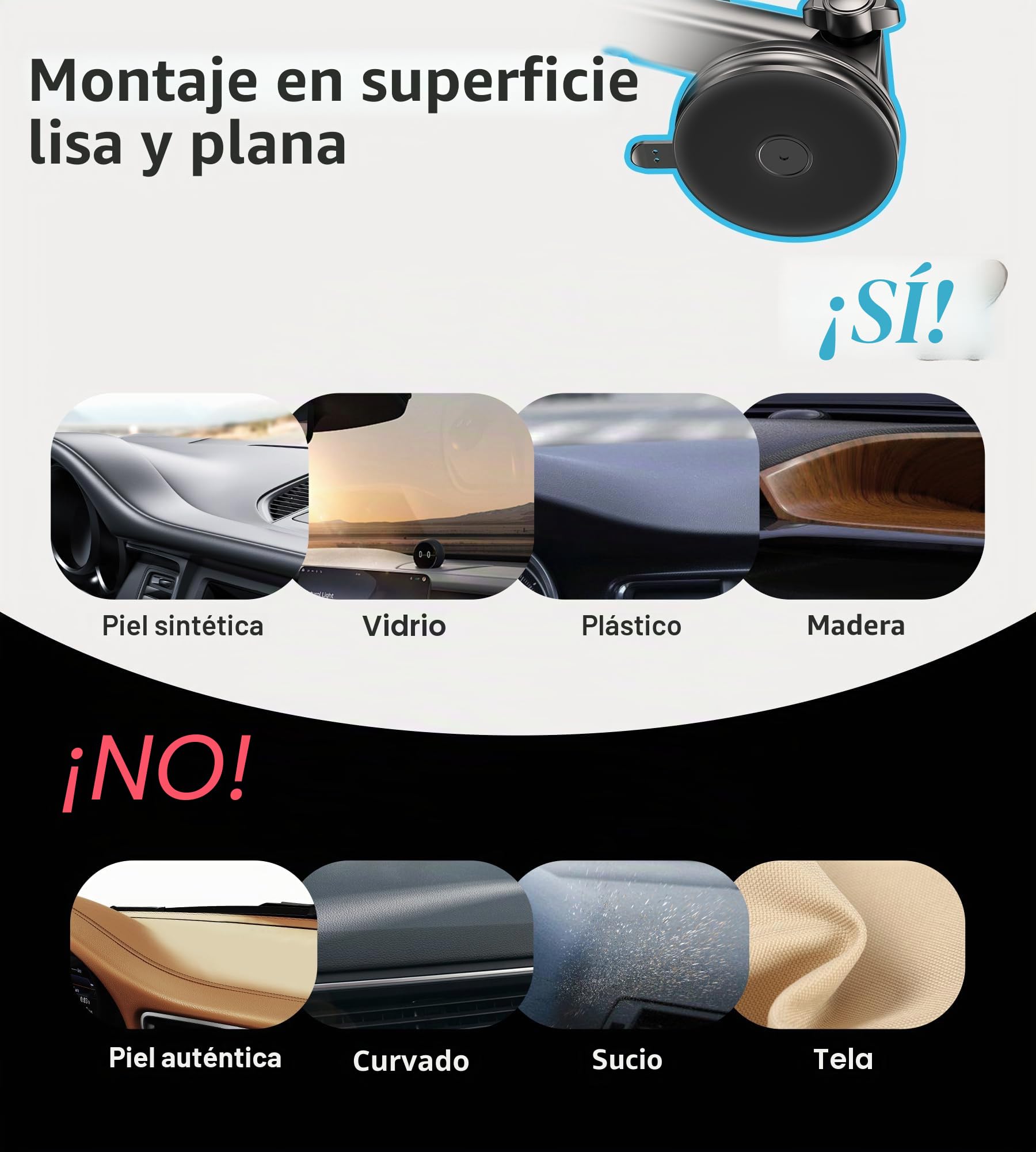 Soporte Coche mag-Safe con 【LED Light】para la Alineación de la Noche Cargador Inalambrico i-Phone Coche para Salpicadero Ventilacion Parabrisas para i-Phone 17 16 15 14 13 12 Series