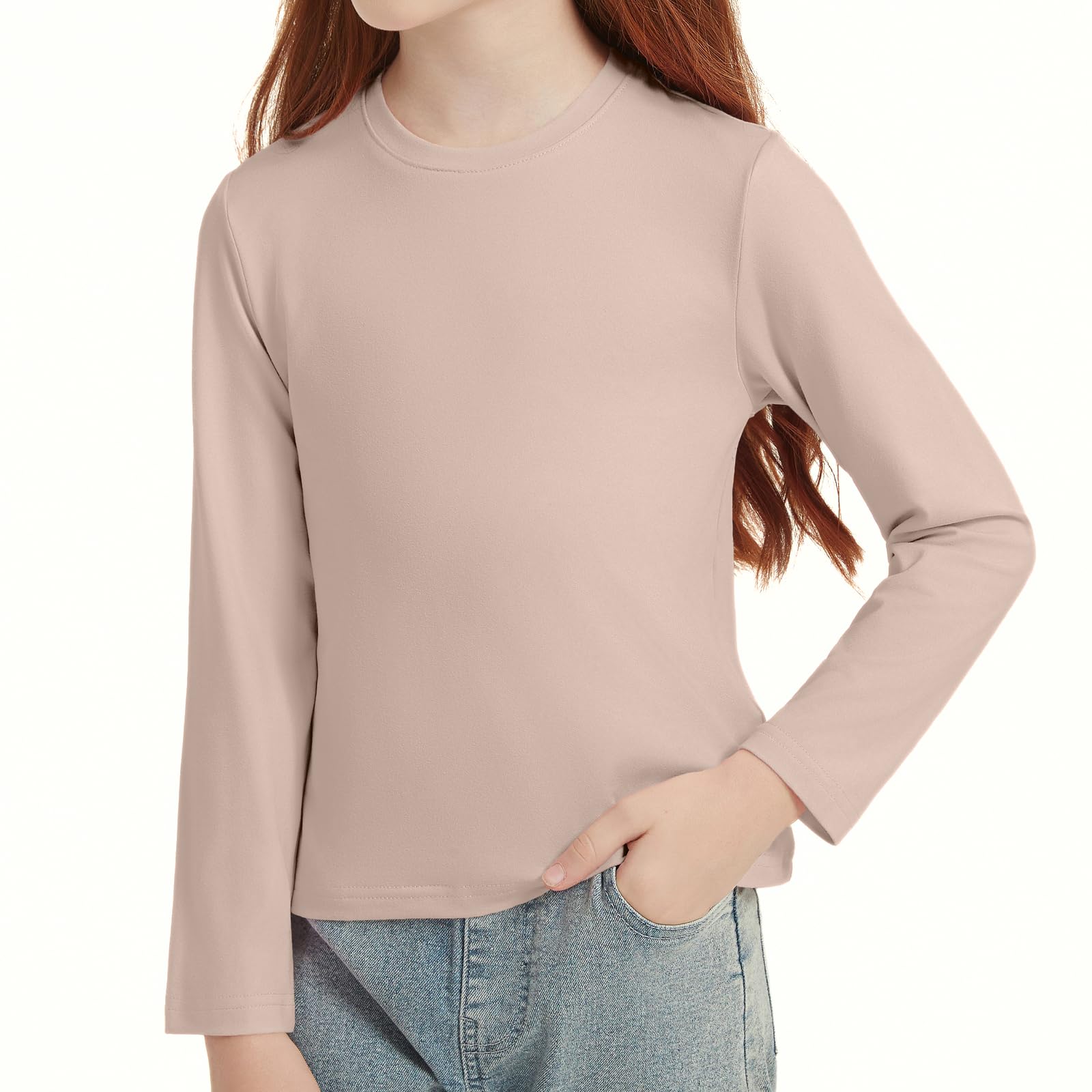 STYDAZZ Langarm T-Shirt Mädchen Basic Tops Einfarbig Kinder Tshirts Casual Rundhals Tees Oberteile 4-14 Jahre