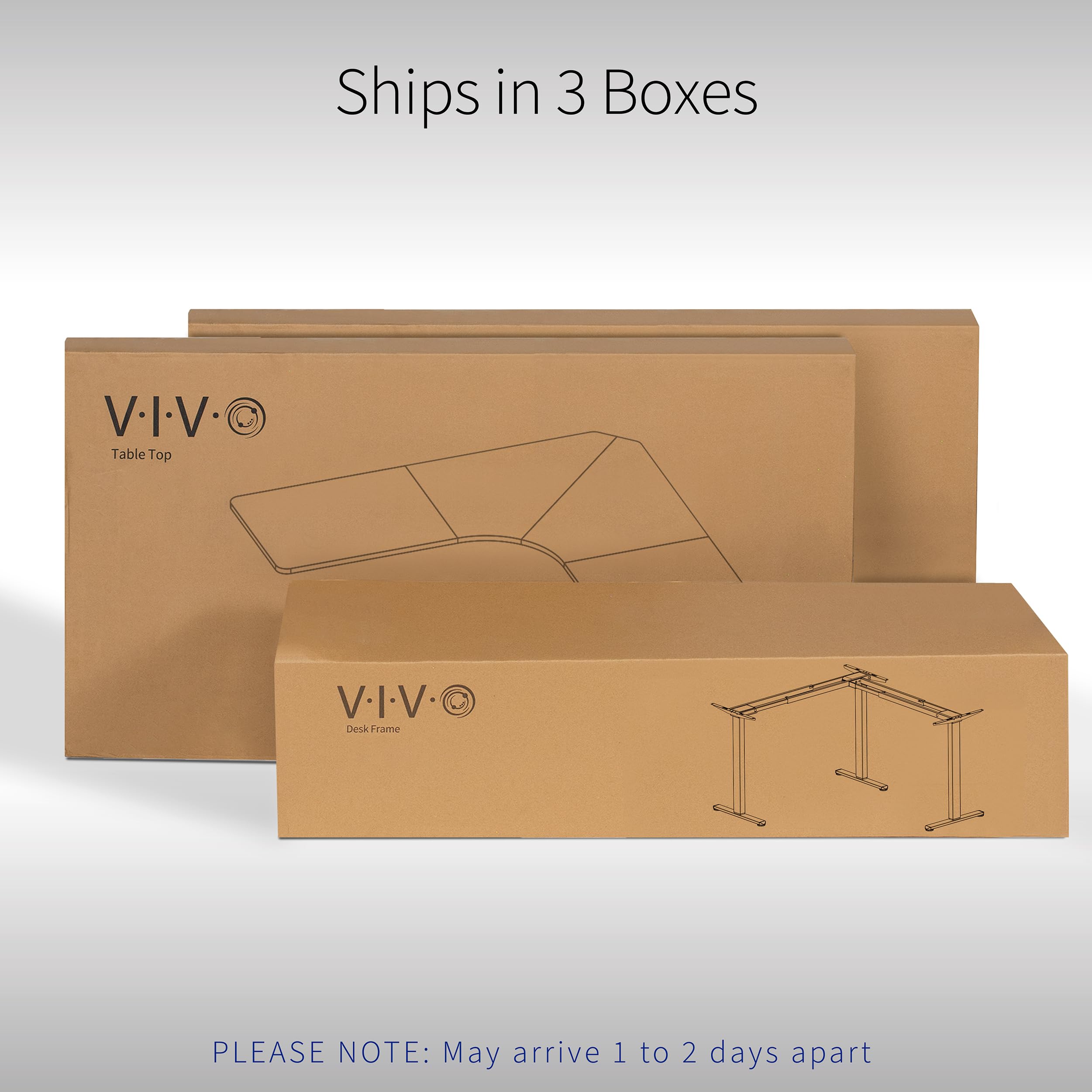 VIVO Electric Height Adjustable 83 x 83 inch Curved Corner Stand Up Desk Black Table Top Black Frame — view 7