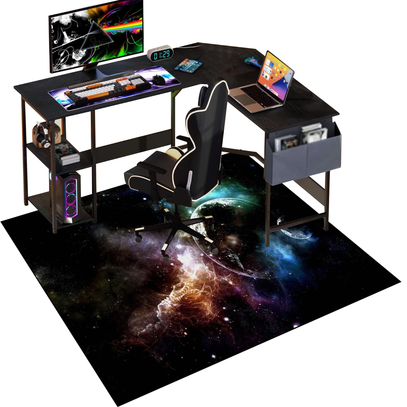 Gaming Chair Mat Non-slip 150 x 180 cm Floor Protector for Carpets and Hard Floor Surfaces, Hard Floor Protector Mat for Gaming and Office Chairs, Office Chair Mat for Carpeted and Hardwood Floor