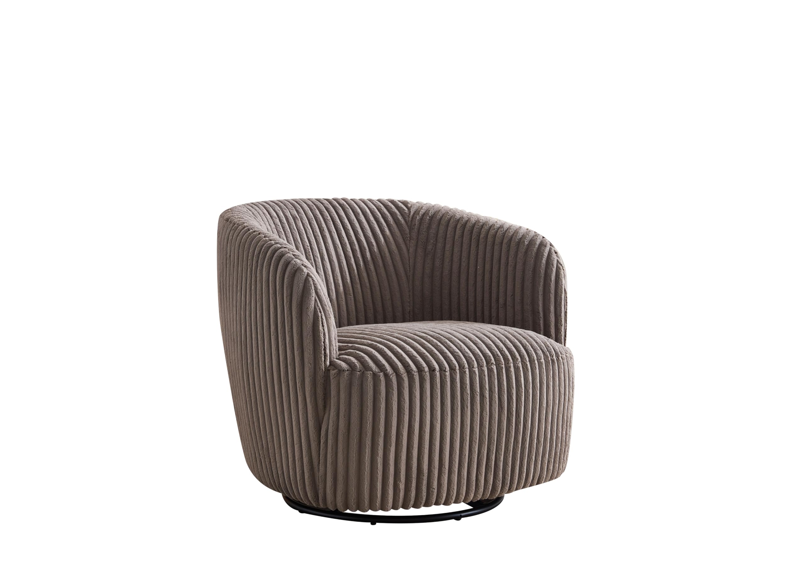 Alma Drehsessel Loungesessel – 360° Drehbar, Kord, Metall-Drehgestell