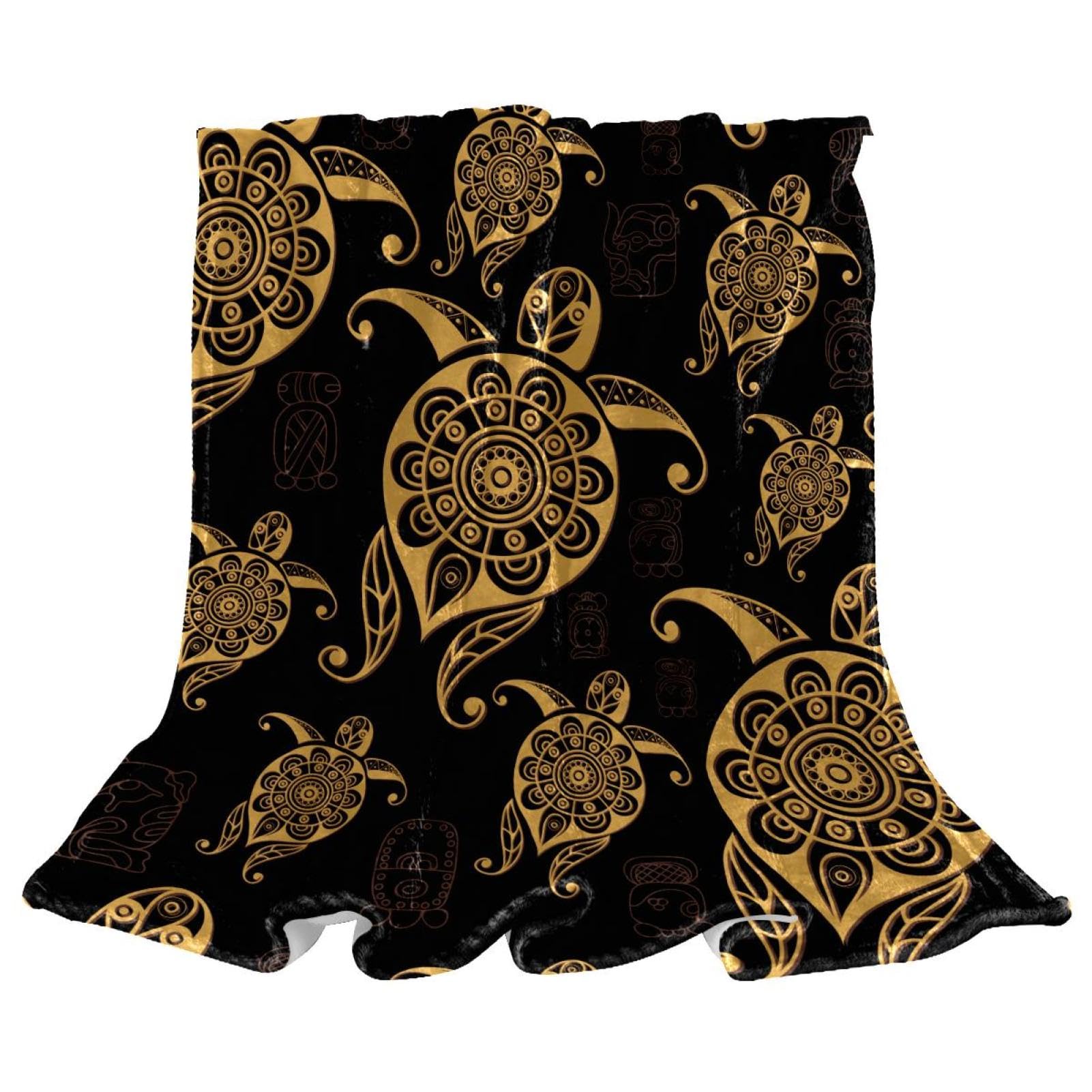 Couverture polaire tortue en microfibre chaude et douce anti-frissons