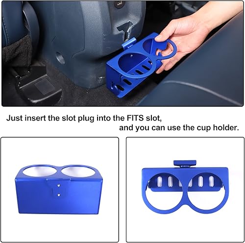 Miniatura 3 de Organizador expansor de portavasos trasero para automóvil compatible con Ford Maverick 2022-2024 Auto de aluminio para asiento trasero de doble