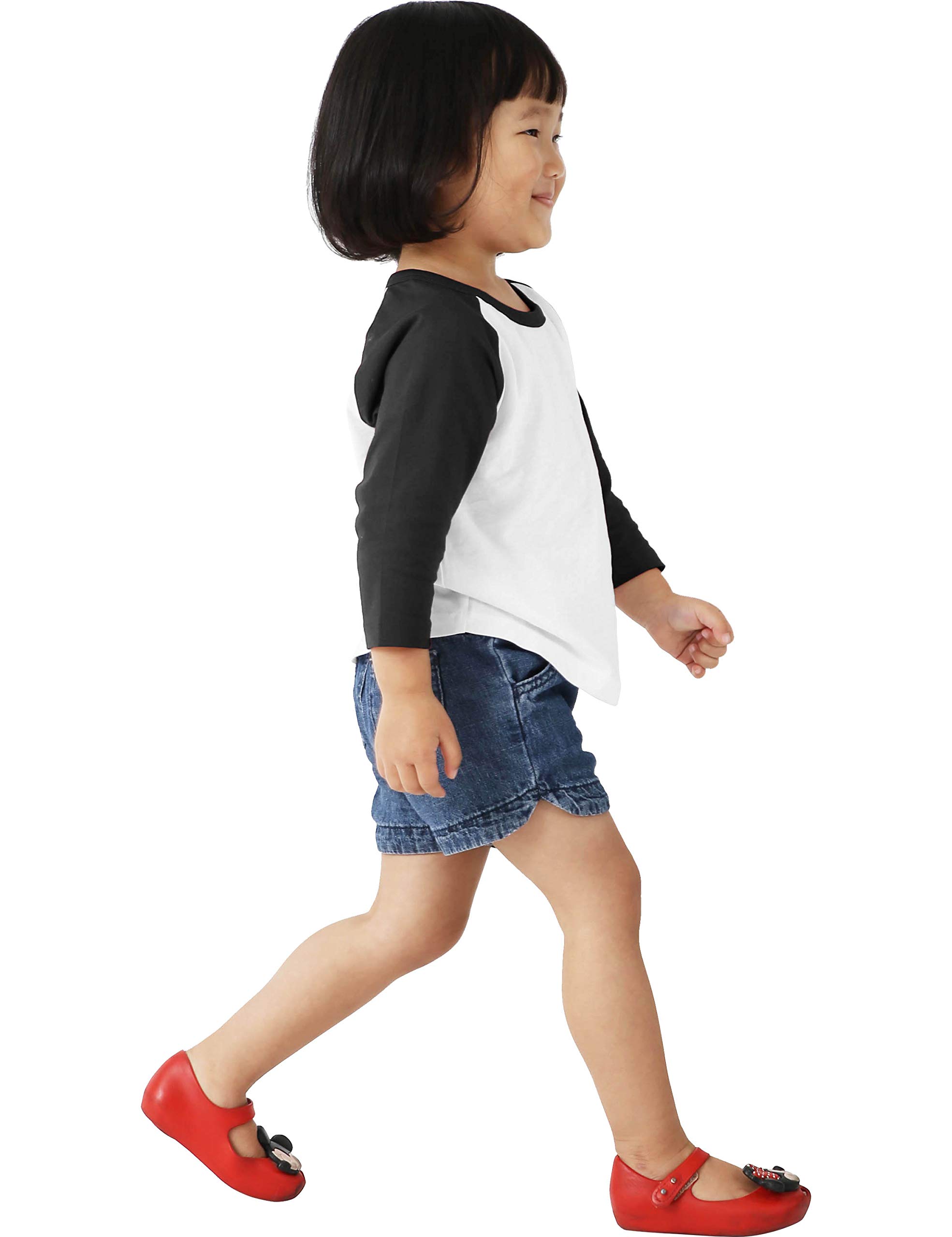 Ma Croix Infants Raglan 3/4 Sleeve Shirt Slim Comfort Fit Baseball Jersey Toddler Tee (12 Month, 5bh03_White/Black)