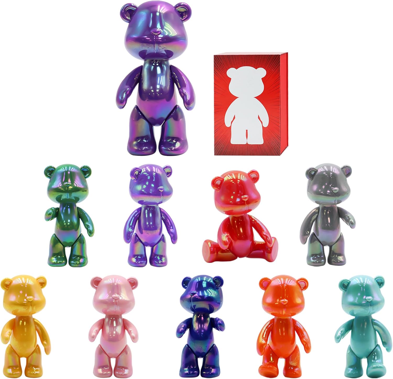 9Pcs Bear Decor Home Décor, Cute Bear Statue Brings Good Luck, Health, Modern Style