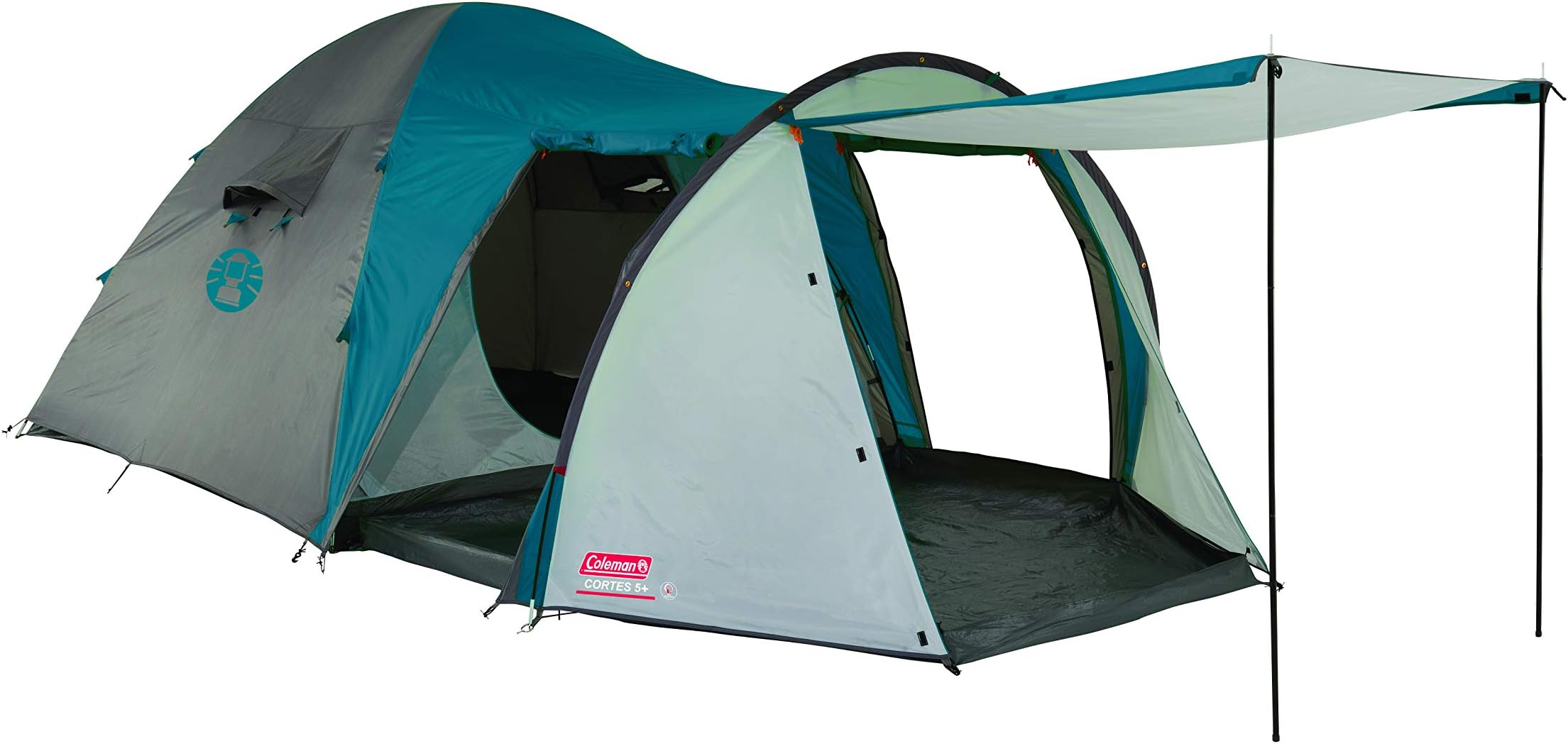 Coleman Cortes 5 Plus Tent, 5 man Dome Tent with Porch, 5 Person Family Camping Tent, 100% waterproof Tunnel Tent