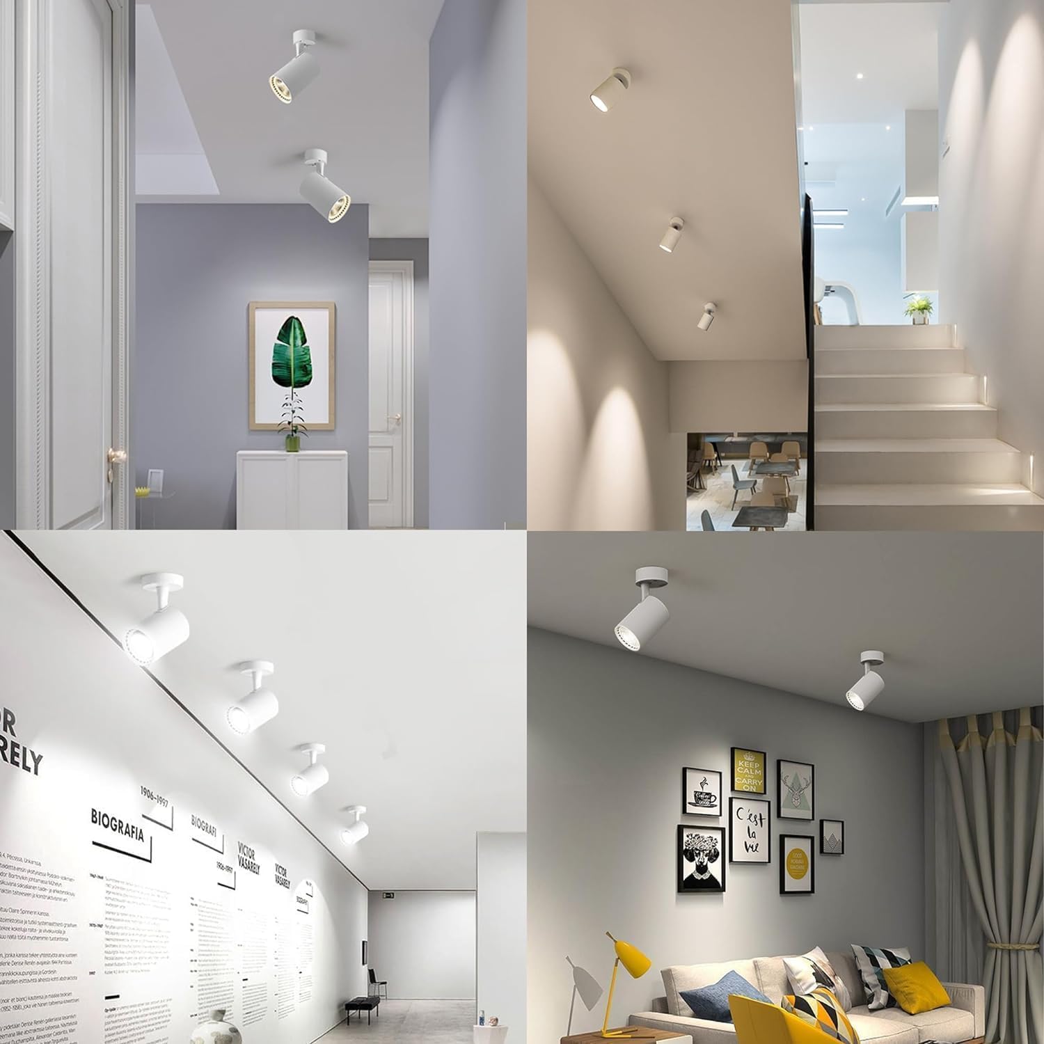 6 confezioni di faretti da soffitto extra-luminosi da 25 W regolabili a 90 gradi, proiettore da soffitto antiriflesso, faretto da soffitto a LED da incasso (bianco 3000 K 25 W ad alta