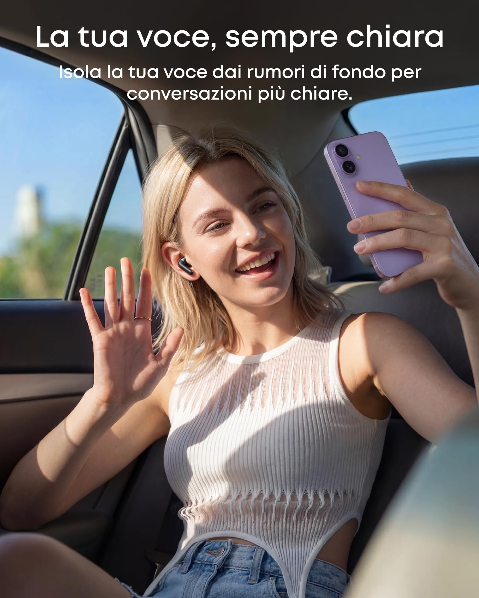 Soundcore P42i Cuffie Bluetooth ANC adattiva, Audio Hi-Res con LDAC | Modalità Natural che Attenua i Suoni Intensi, 56 Ore di Autonomia, 6 Microfoni AI per Chiamate Nitide, Ricarica Wireless,IP55