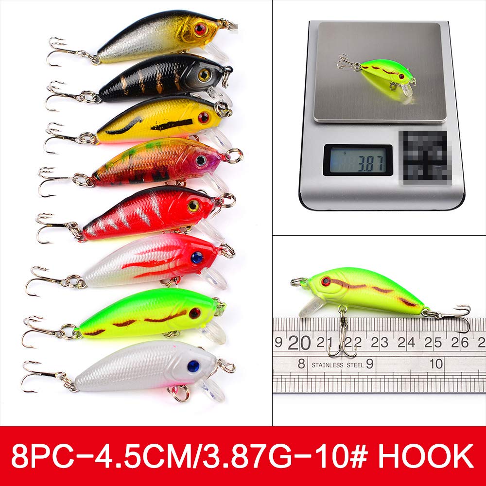 RoseFlower Kit di Esche da Pesca, 106Pcs Artificiali Set per Trota, Persico, Luccio - Spinning Accessori Con Vermi, Esche Dure, Ganci Singolo, Insetti, Cucchiaino