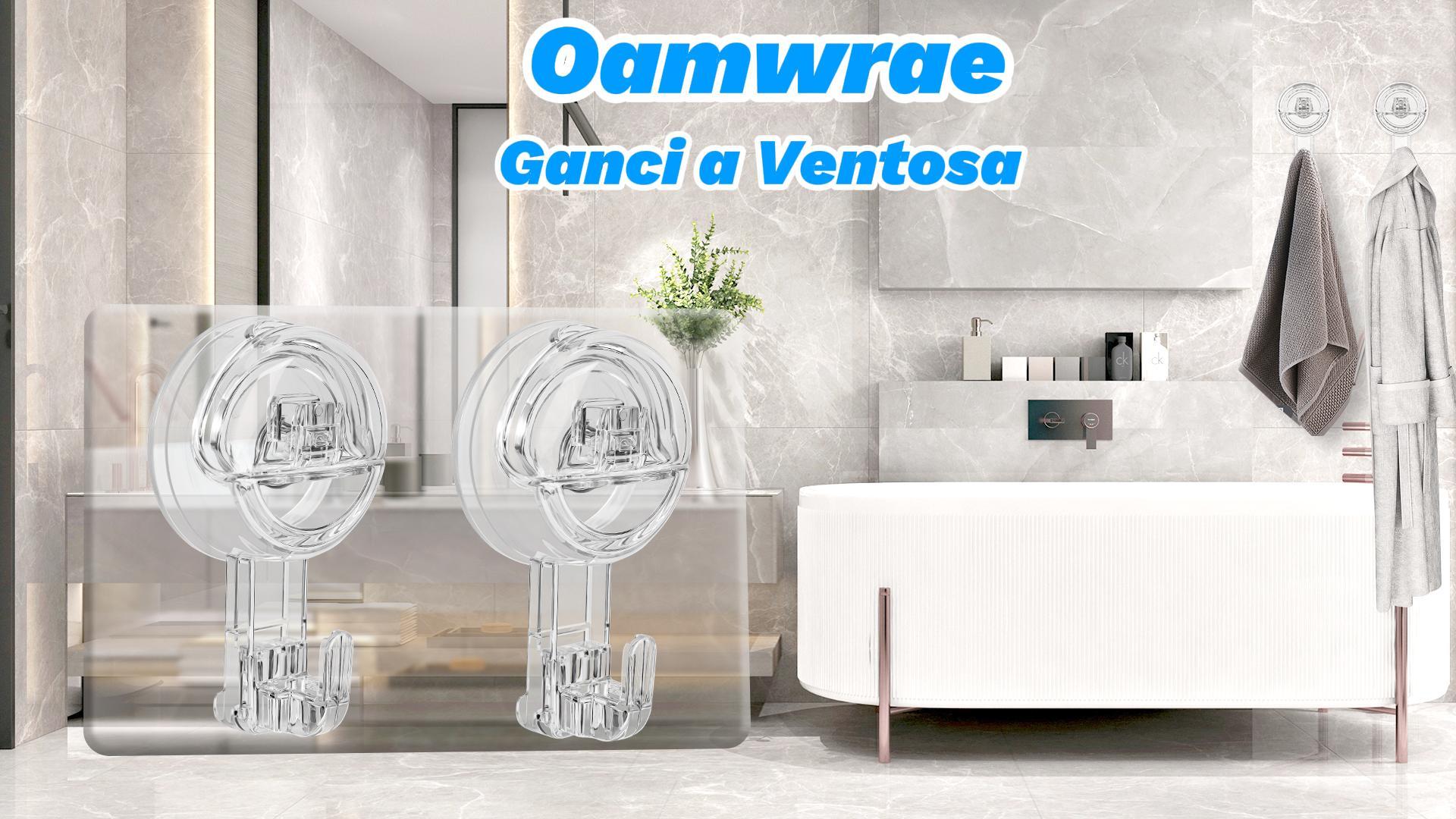 Set 4 Ganci A Ventosa Extra Resistenti YUNISS | Portata 3 Kg | Trasparenti, Impermeabili E Riutilizzabili | Senza Fori Per Bagno, Cucina, Vetro E Porte