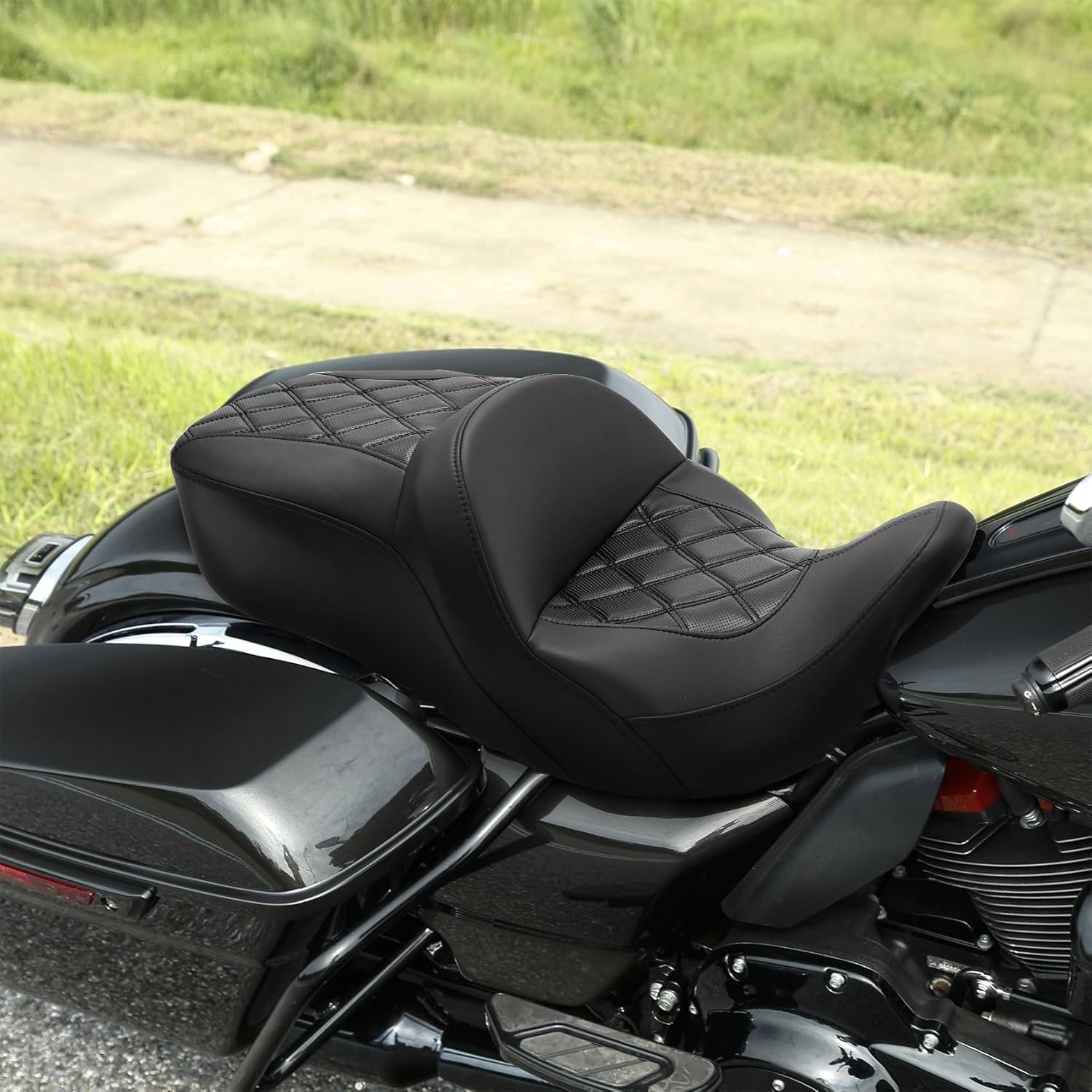 C.C. RIDER Motorcyle Gle Seat Hammock Seat for Harley Davidson Touring 2009-2023 Road King Street Glide Road Glide Electra Glide Tri Glide models