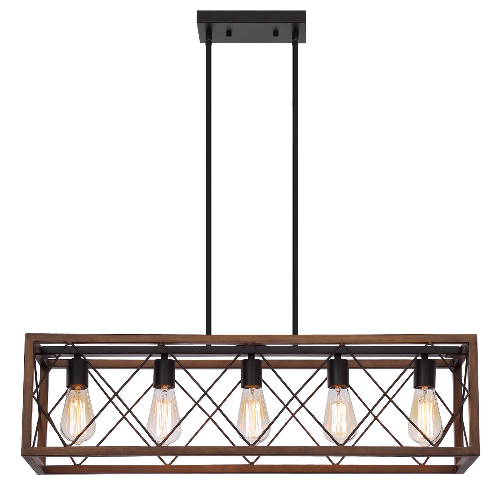 Q&S Flush Mount Ceiling Light Fixture , Farmhouse Vintage Ceiling Lights,Industrial Metal Ceiling Lamp for Hallway, Entryway, Bathroom ORB+Brush Brown,1 Light E26