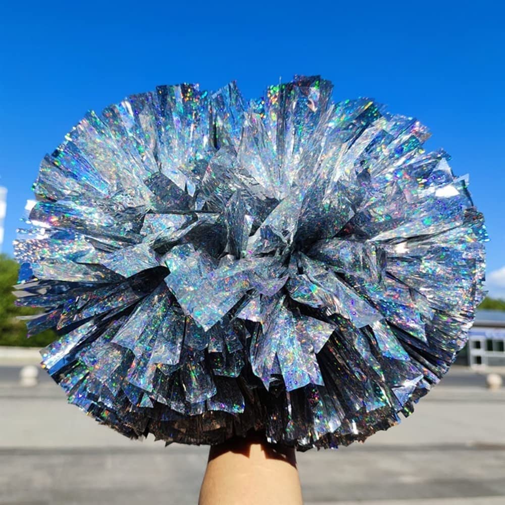Pompon da Cheerleading 12,6 Pollici con Diamante Metallico Lucido per Bambini, Giochi Sportivi Scolastici