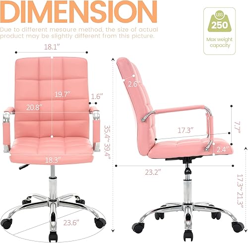 Miniatura 6 de MFD LIVING Silla de escritorio de respaldo alto moderna silla de trabajo de piel sintética con brazos silla ejecutiva giratoria ajustable con ruedas