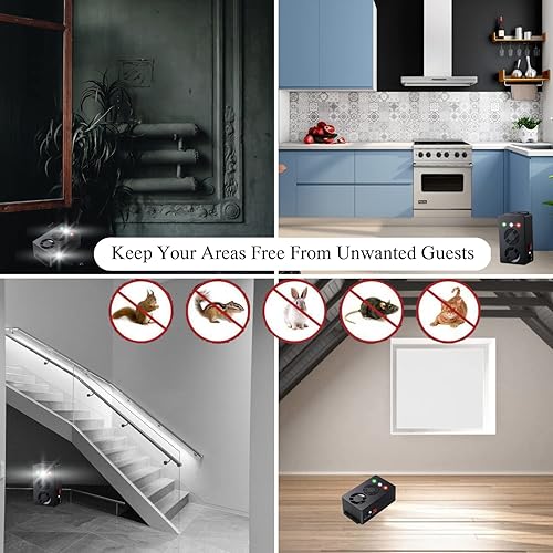 Miniatura 10 de Repelente de roedores a batería Repelente de ratones de plagas RV Repelente de ratones ultrasónico electrónico Repelente de ratones Humano Sustituto