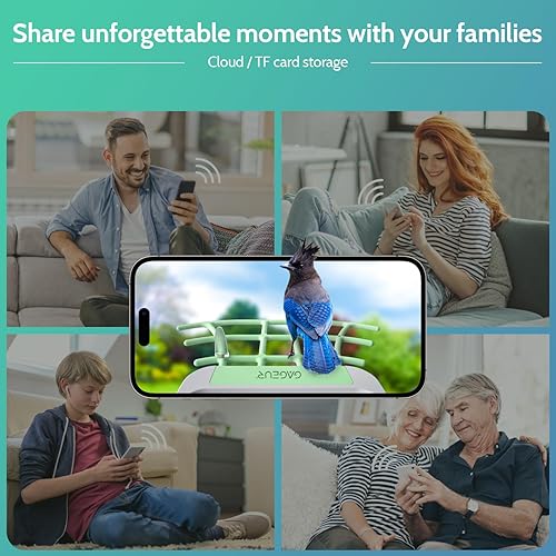 Miniatura 7 de GAGEUR Comedero para pájaros con cámara, cámara inteligente para comederos de pájaros con panel solar, identificación con inteligencia artificial