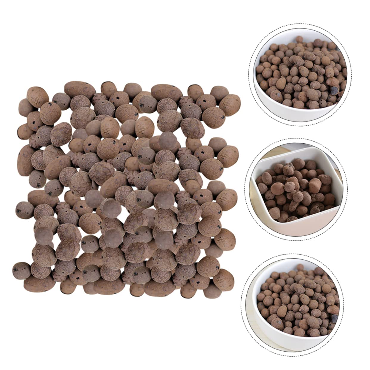 Arcilla Expandida Ceramsita 1kg, Piedra de Cultivo para Jardinería | Color Café, Mezcla de Arcilla y Shale, 1 Paquete, para Flores y Hortalizas, Uso en Maceta y Fondo