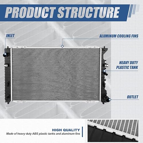Vista 88 de Auto Dynasty Radiador compatible con 06-10 Mazda 5 2.3L AT, DPI 2894 Radiador de enfriamiento de 1 fila estilo fábrica, núcleo de aluminio
