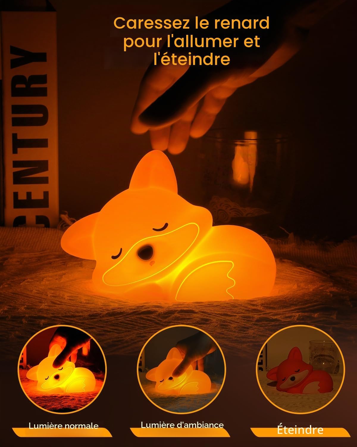 Amaredom Veilleuse Renard, Lampe Renard Mignonne, Dimmable pour Bébé - Analyse des détails et conception