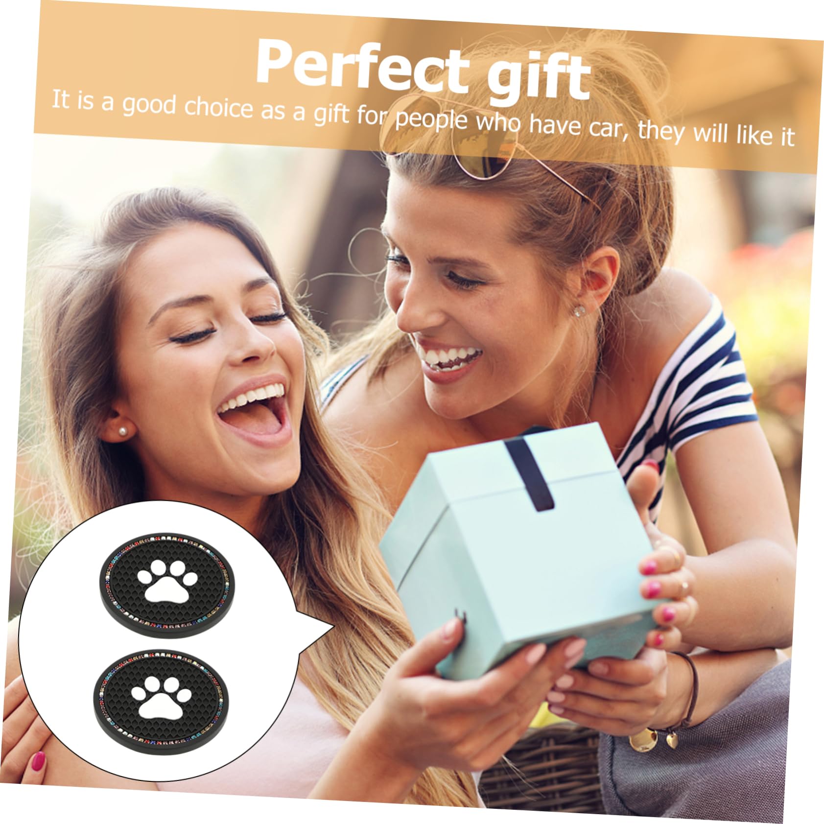 WEKADRIN 2pcs Diamond Pattern Cup for Drink Stylish Auto Accessories for Mugs Tea Cups and Soda Cans