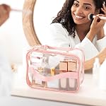 Makeup Bag Zipper Waterproof Portable Travel Storage, Travel Toiletry Bags - Pink