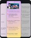 EDISHINE 120ft Lumières permanentes d'Halloween en plein air, 80 LED Lumière de vacances avec App/Remote, Smart Rainbow RGBW Eaves lumière avec 50 Modes de scène, IP67 Imperméable pour la maison, Travailler avec Alexa Google Assistant