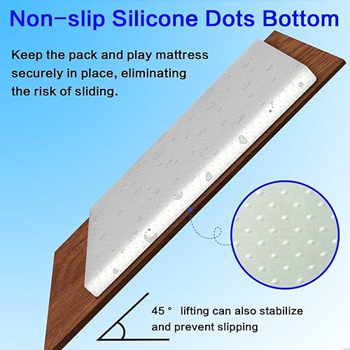 Miniatura 5 de Pack and Play - Protector de colchón (38 x 26 x 1.8 pulgadas) con bolsa de transporte, almohadilla impermeable para colchón Pack n Play con funda